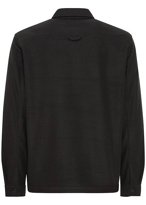 Black overshirt for men, showing back details.
