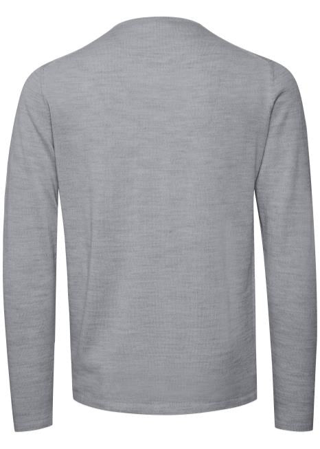 Fine Knit Crew Neck Light Grey