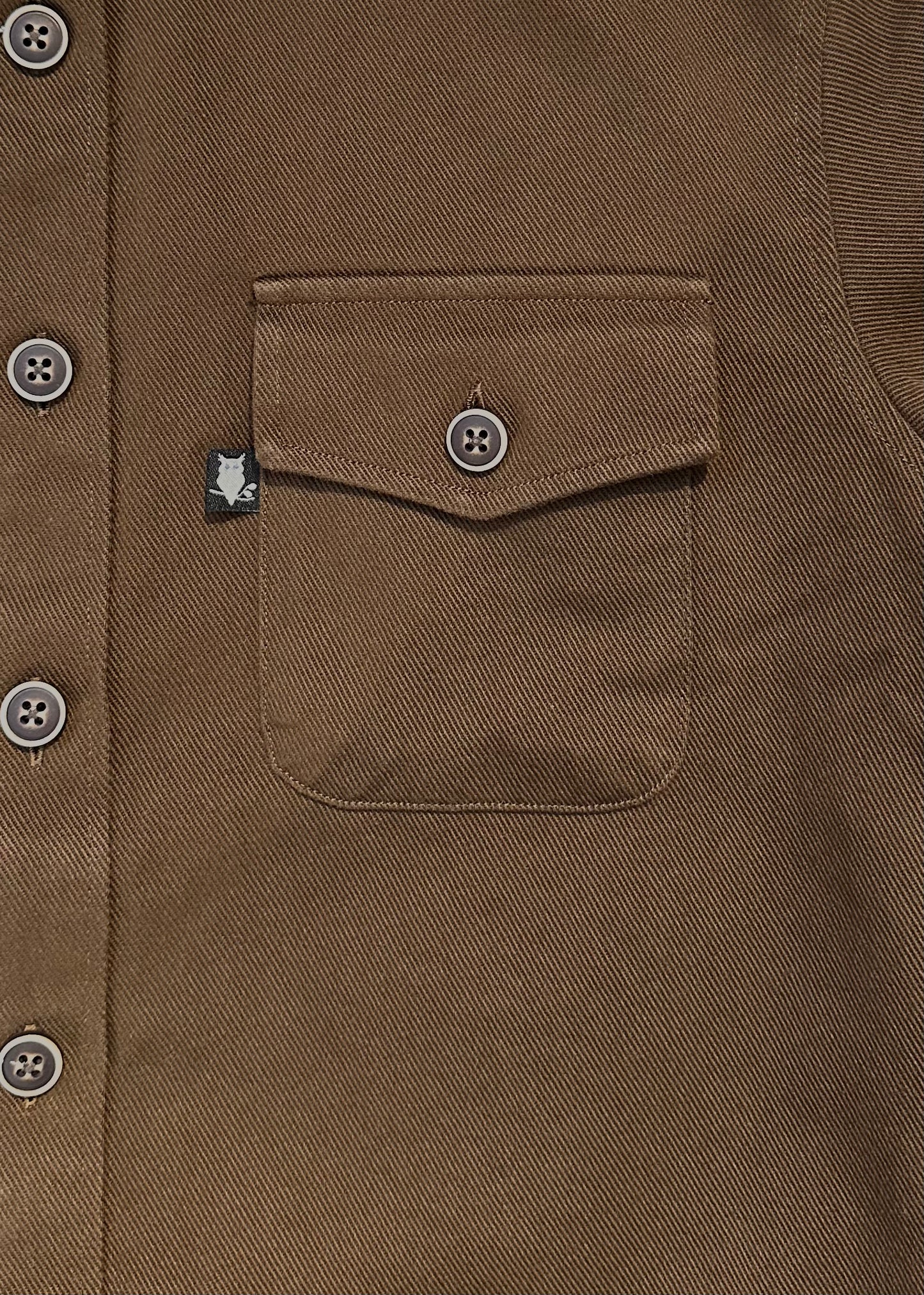 SUAVE OWL Twill Overshirt Brown