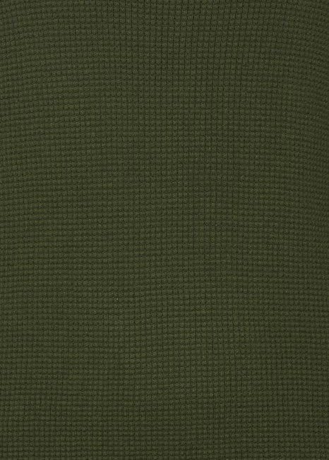 Quarter-Zip Waffle Knit Jumper Green