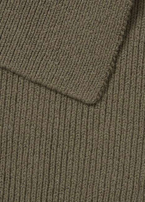 Close up of men's scarf in taupe colour.