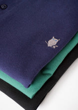 Load image into Gallery viewer, SUAVE OWL Polo Shirts Black Navy Jade Green Pique
