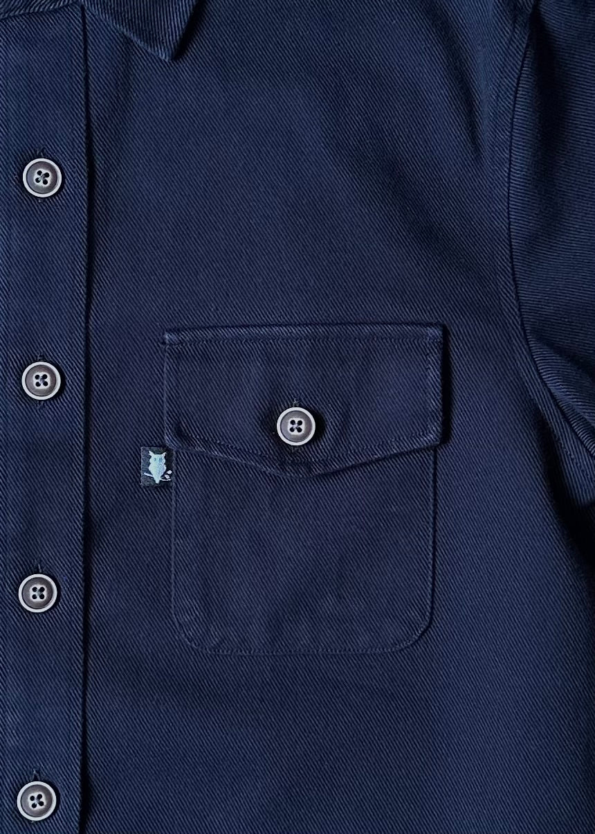 SUAVE OWL Men's Twill Overshirt Navy Pocket