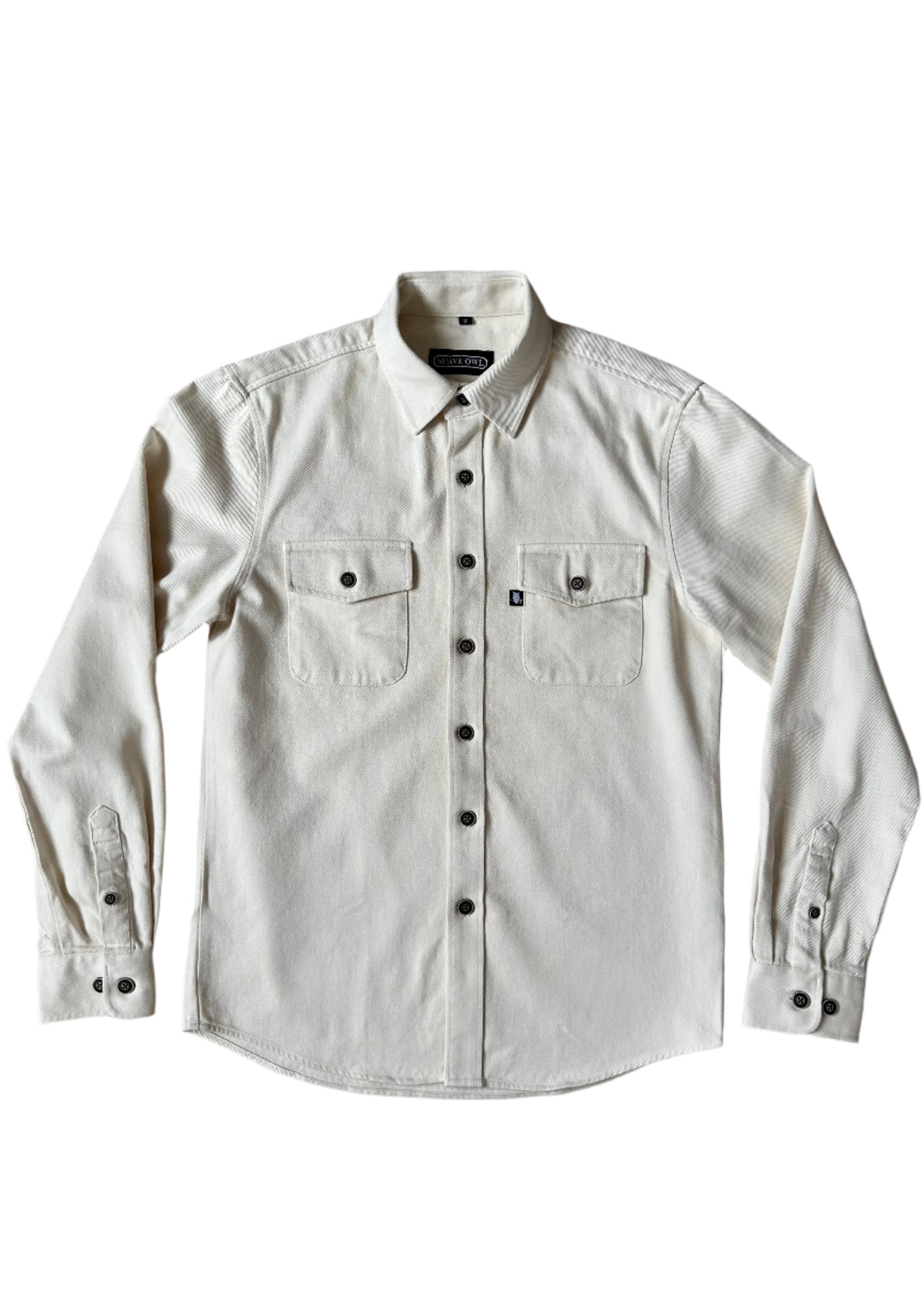 SUAVE OWL Best Men's Twill Overshirt Stone