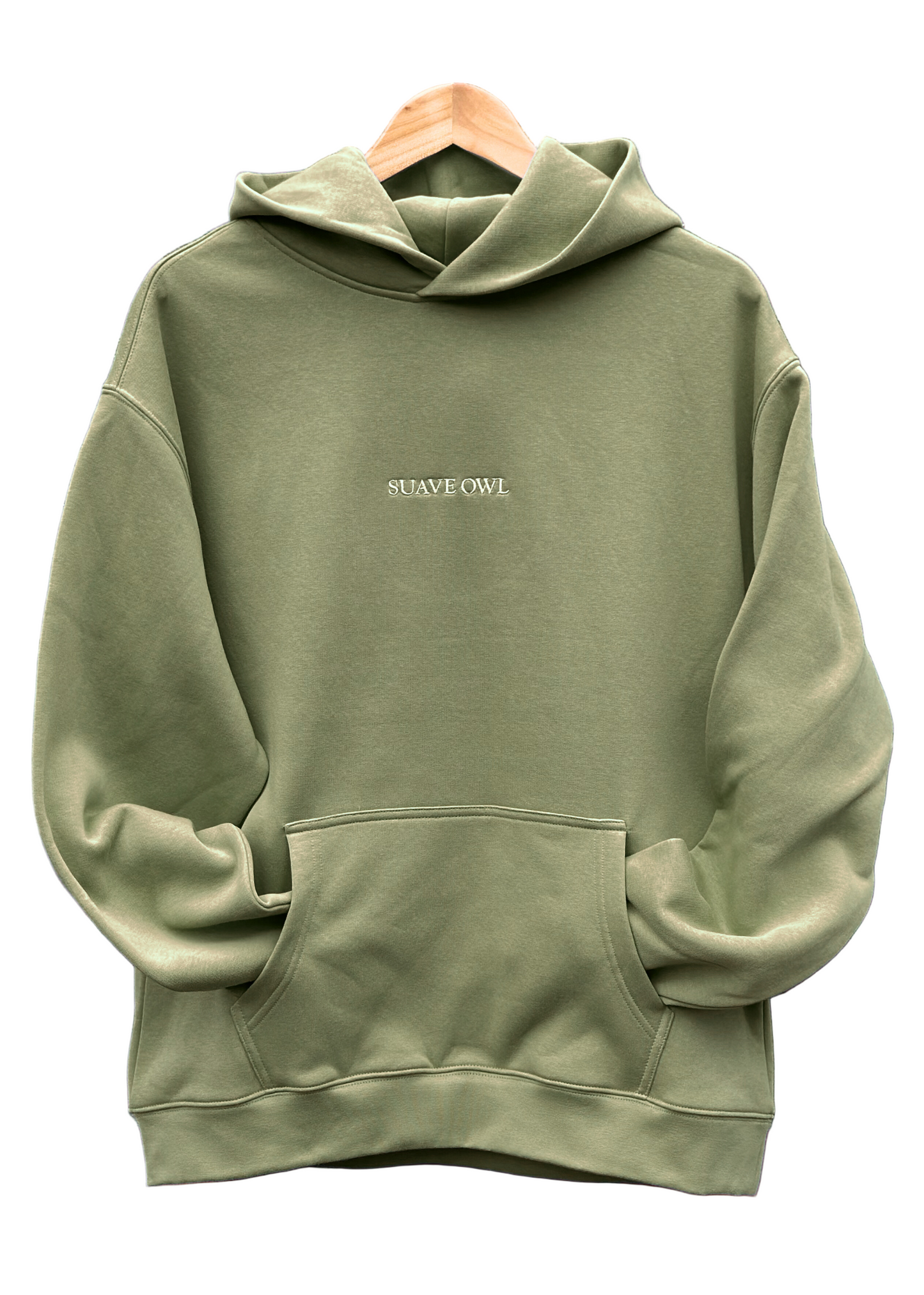 'SUAVE OWL' Oversized Hoodie Olive Green