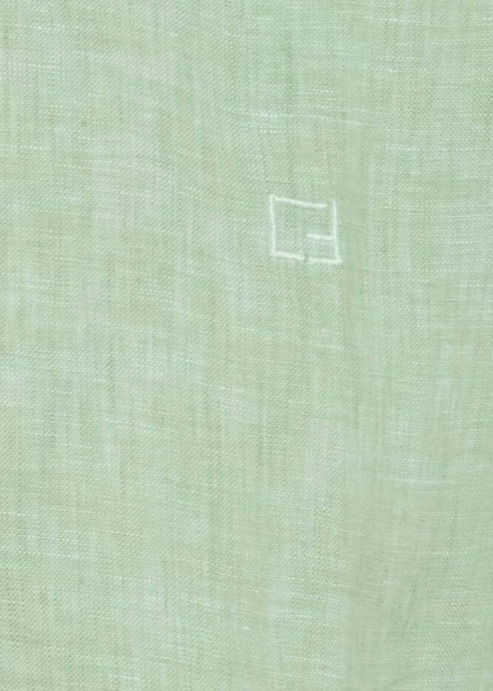 Short-Sleeve Linen Shirt Cool Green