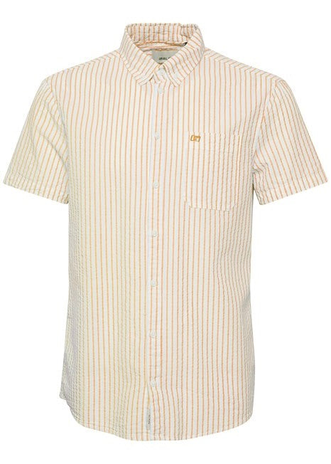 Short-Sleeve Peach Stripe Shirt