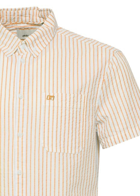 Short-Sleeve Peach Stripe Shirt