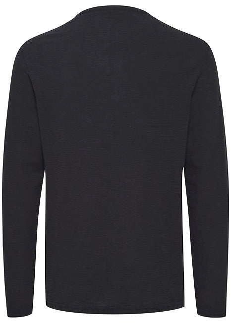 Grandad Collar Long Sleeve Tee Black