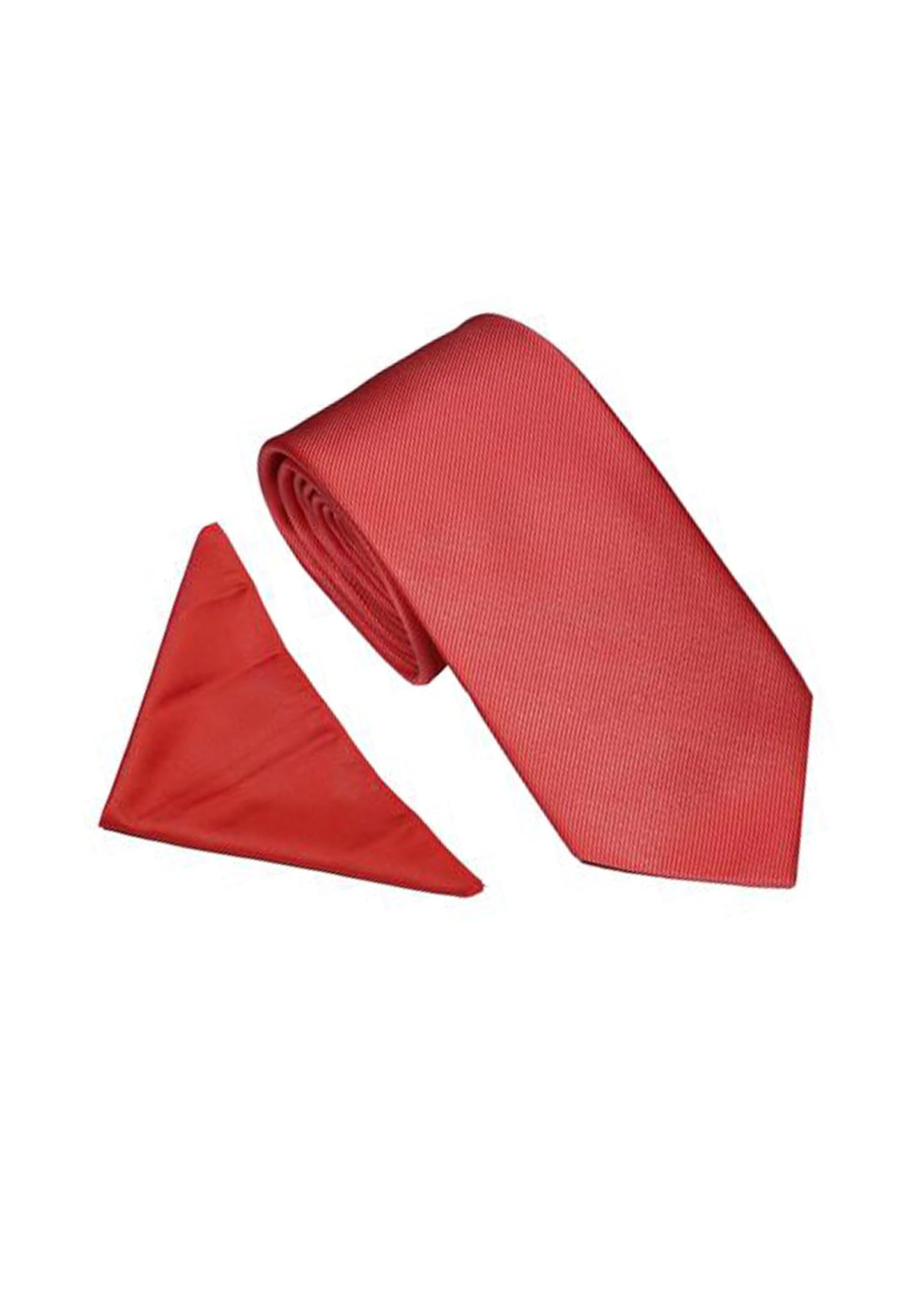 Twill Tie & Pocket Square Coral Wedding
