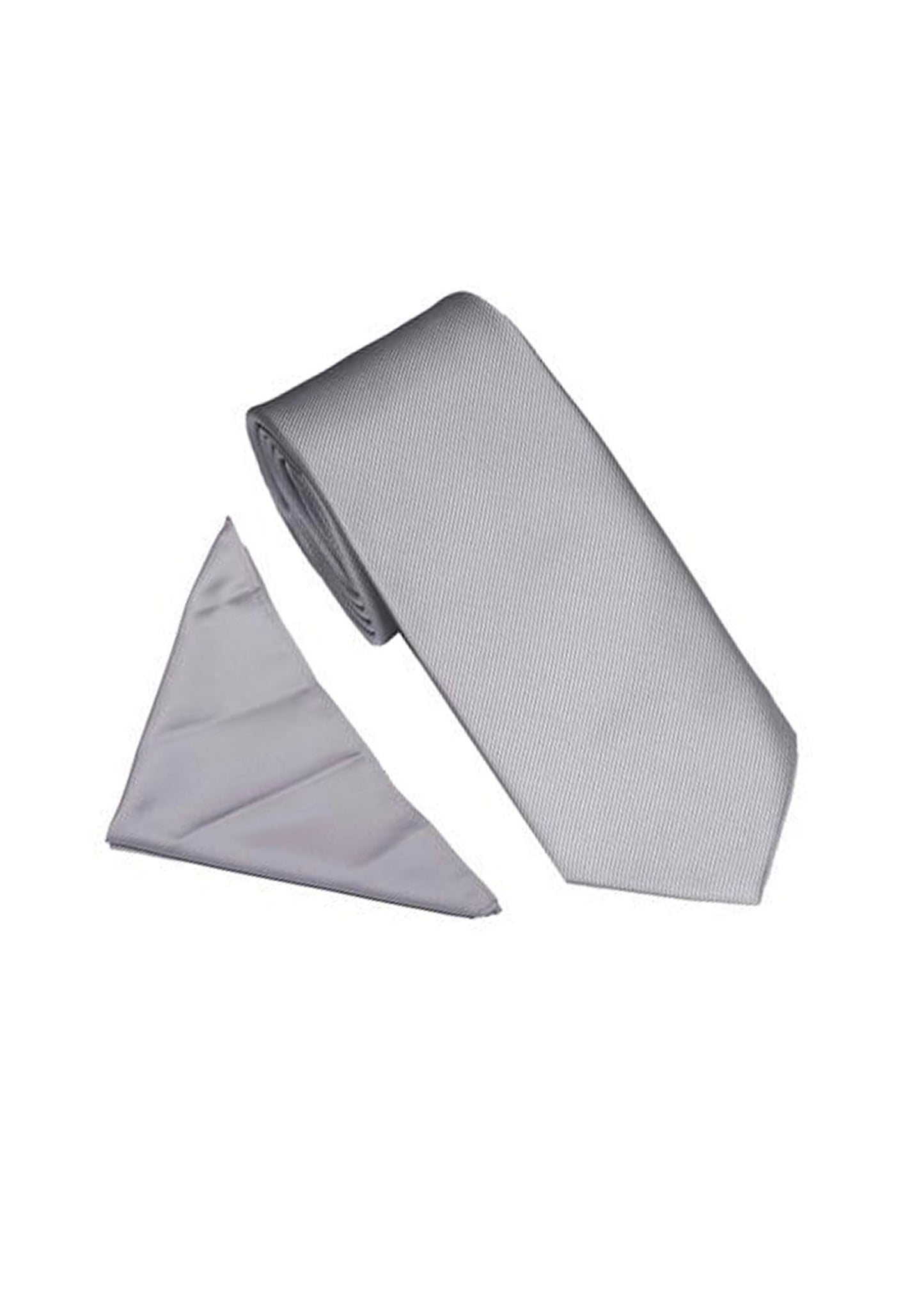 Twill Tie & Pocket Square Silver Wedding