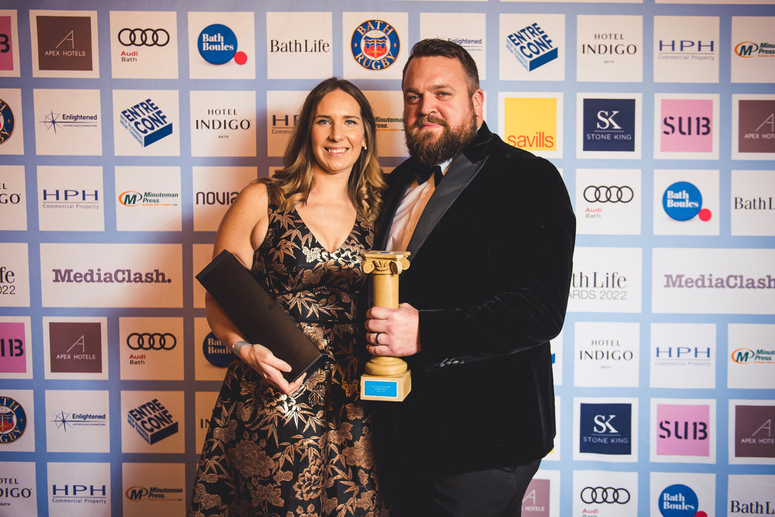 Bath Life Awards Retail Winner. SUAVE OWL Co-Founders Anthony & Jessica Harvey.