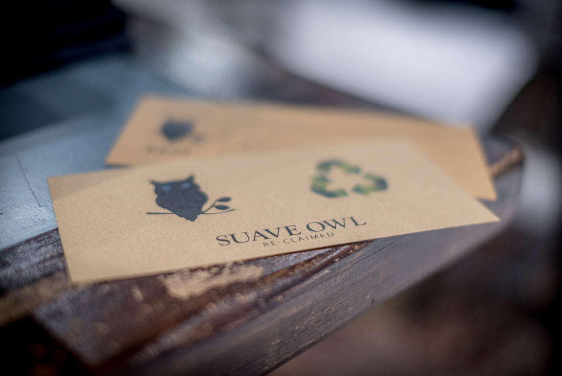 SUAVE OWL Re-Claimed, Suit Trade-In Leaflet, Reduce Re-USE Recycle