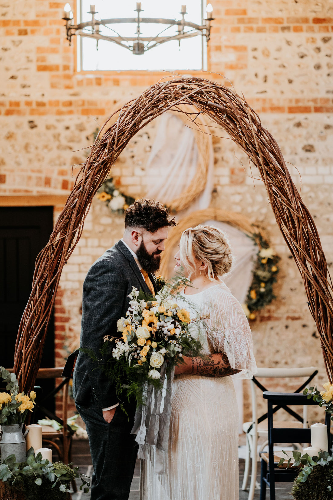 Rustic Barn Wedding Tweed Groom Suit