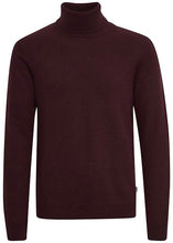 Load image into Gallery viewer, Dark purple roll neck jumper, showing front details.
