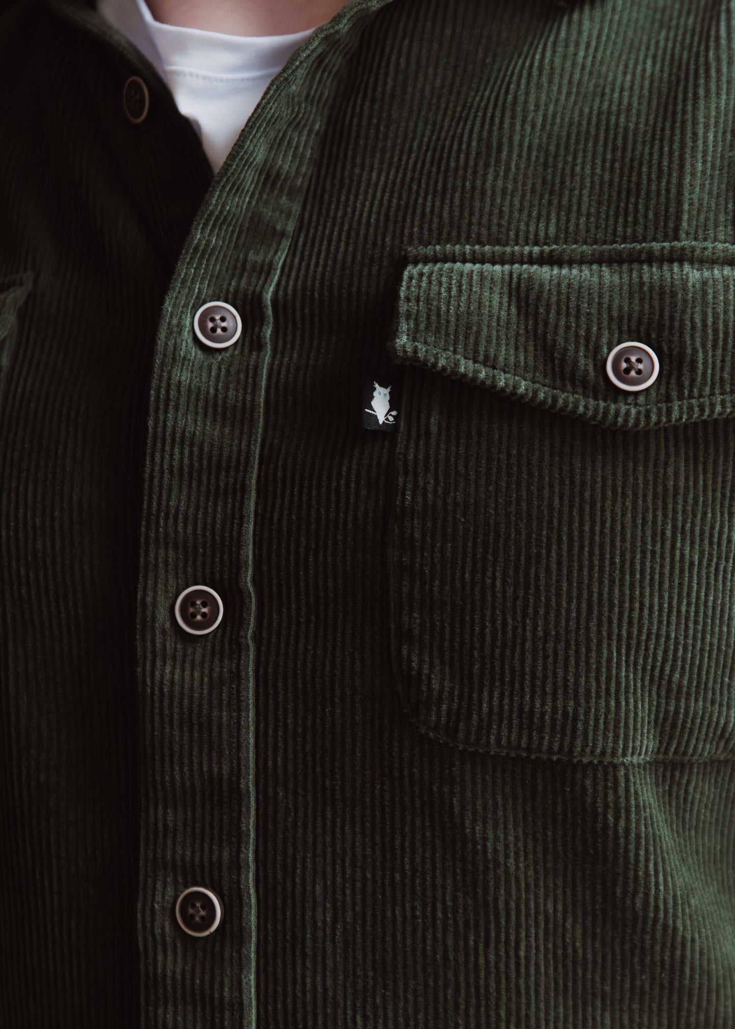 SUAVE OWL Corduroy Overshirt Olive