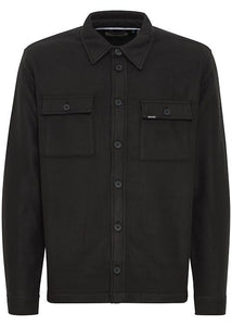 Men's overshirt in black, showing front view.