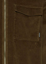 Load image into Gallery viewer, Brown corduroy jacket for men. Showing pocket details.
