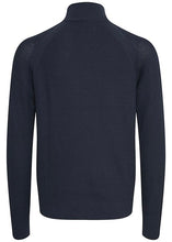 Load image into Gallery viewer, Raglan jumper for men with a quarter zip, close up on reverse view.
