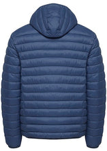Load image into Gallery viewer, True blue men&#39;s puffa jacket, showing reverse.
