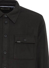 Load image into Gallery viewer, Men&#39;s overshirt for sale in black, showing close up details.
