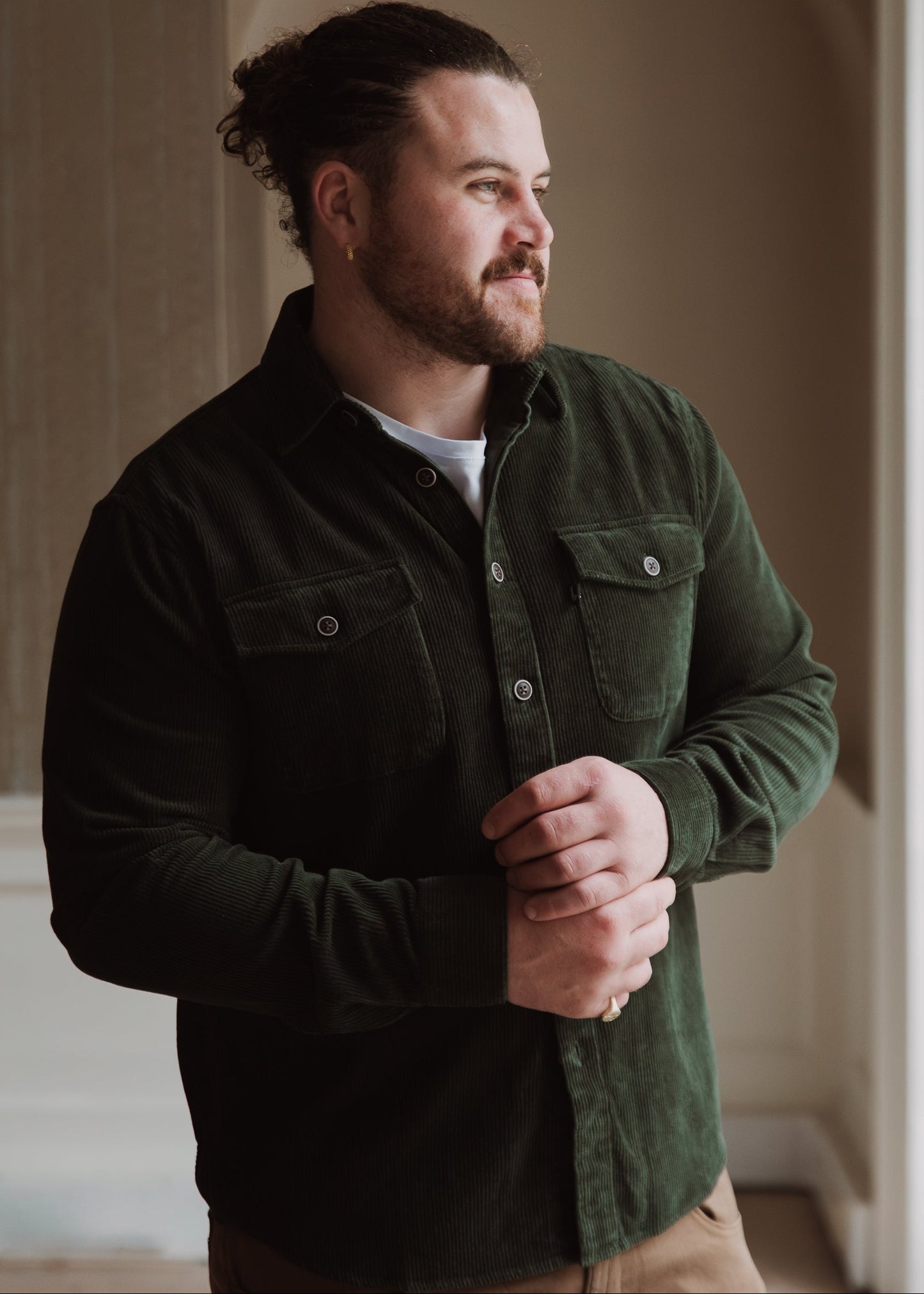 Alfie Barbeary Bath Rugby SUAVE OWL Green Olive Overshirt