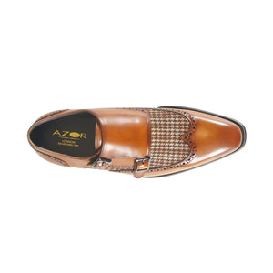 Azor Houndstooth Monk Strap Shoe