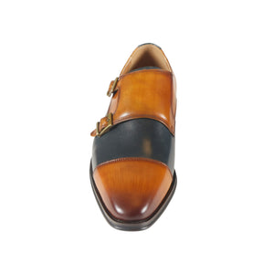 Azor Lombardy Monk Strap Tan/Navy