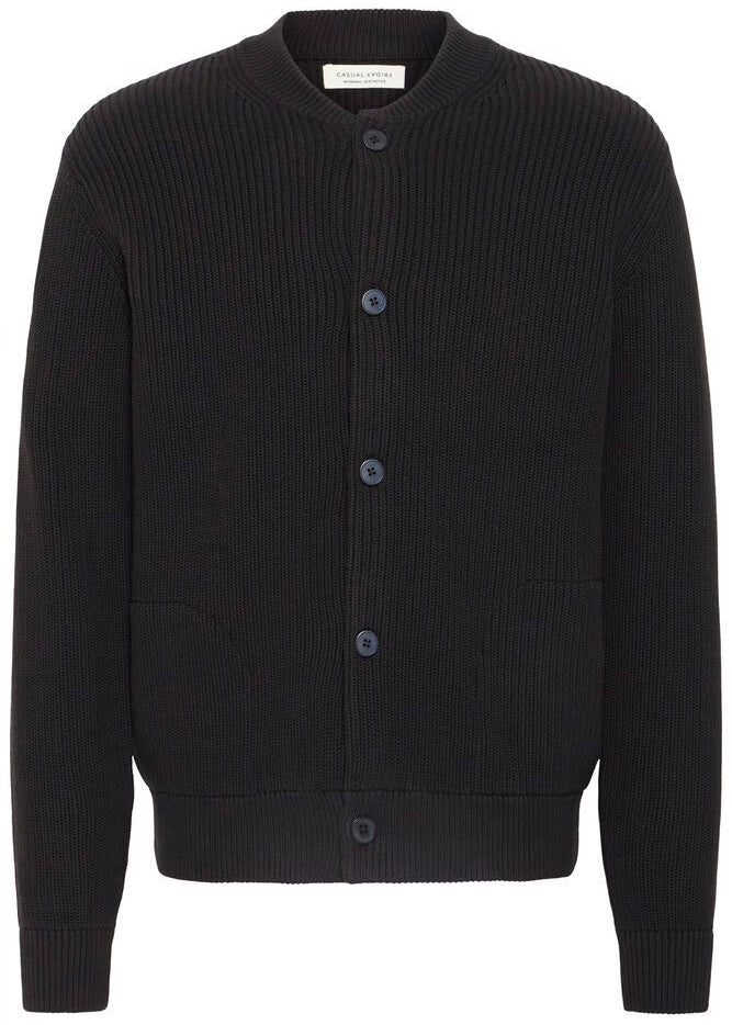 Baseball Knit Cardigan Black
