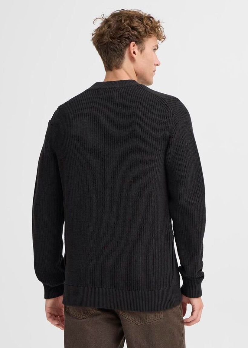 Baseball Knit Cardigan Black