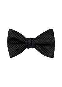 Plain Black Checkered Bow Pre-Tied