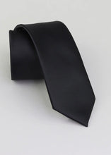 Load image into Gallery viewer, Black men&#39;s tie - black tie for men.
