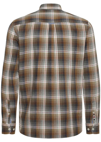 Brushed Cotton Shirt Brown Checked