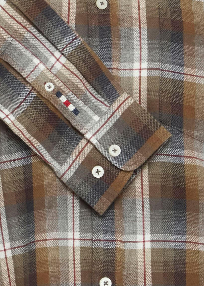 Brushed Cotton Shirt Brown Checked