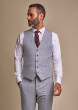 Load image into Gallery viewer, Caridi sky suit for men, showing front of waistcoat.
