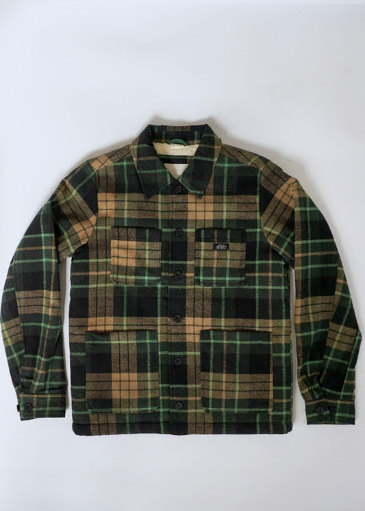 Checked Fleece Green & Tan