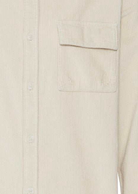 Corduroy Men's Overshirt Cream close up of pocket