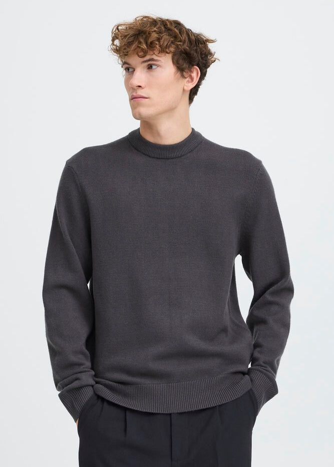 Crew Neck Knit Jumper Grey
