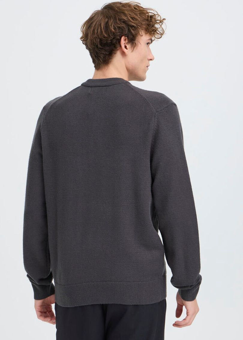 Crew Neck Knit Jumper Grey