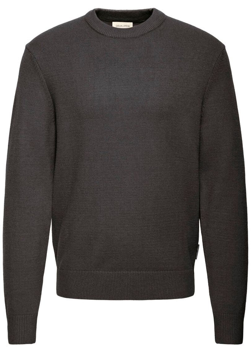 Crew Neck Knit Jumper Grey