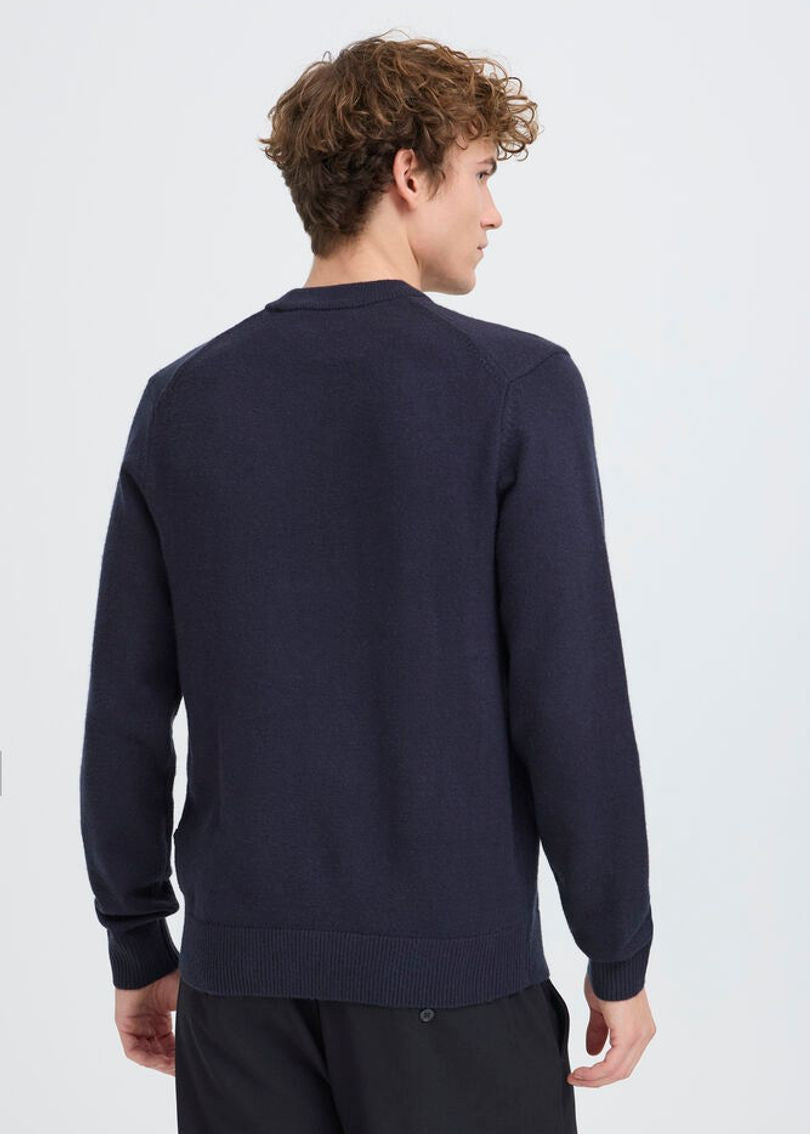Crew Neck Knit Jumper Navy
