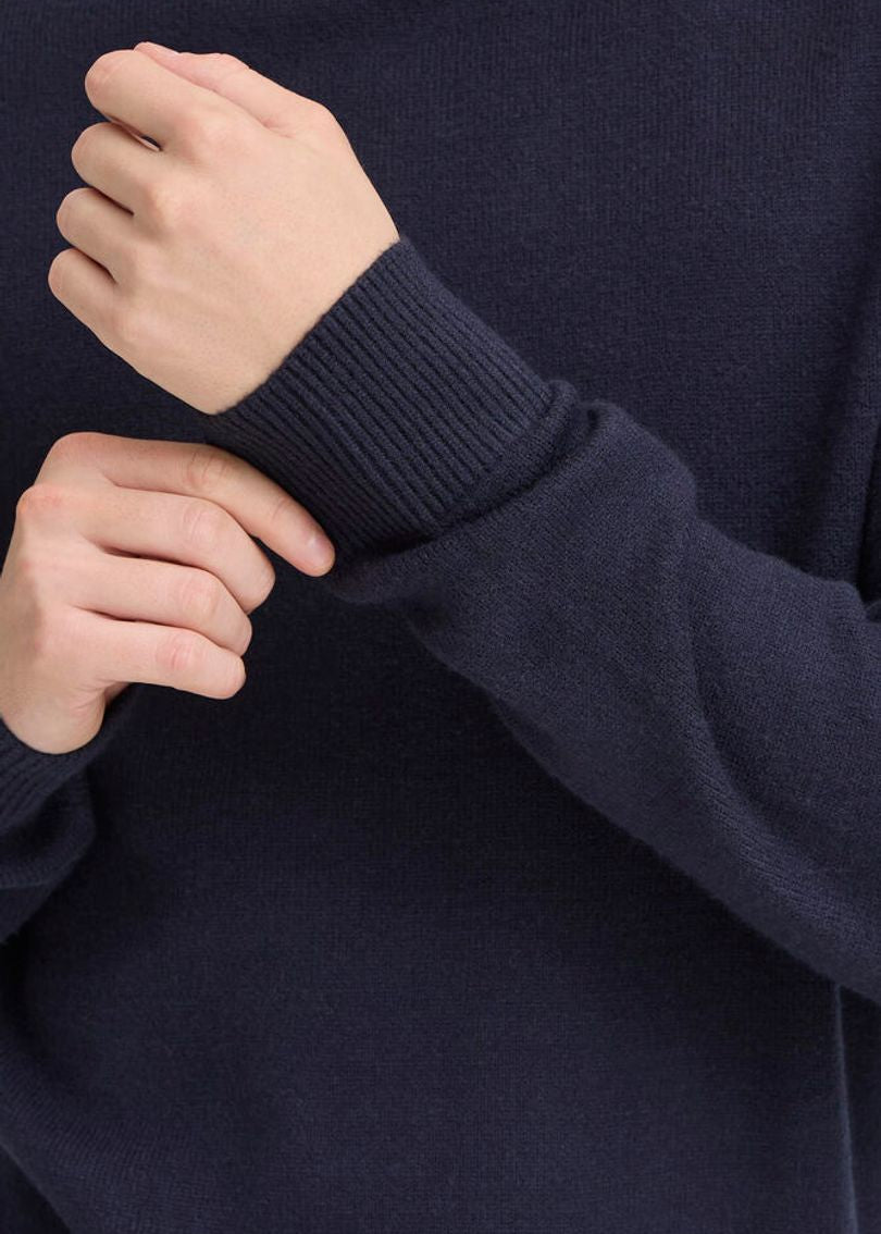 Crew Neck Knit Jumper Navy