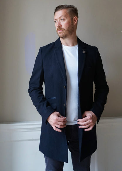 Crombie Overcoat Navy