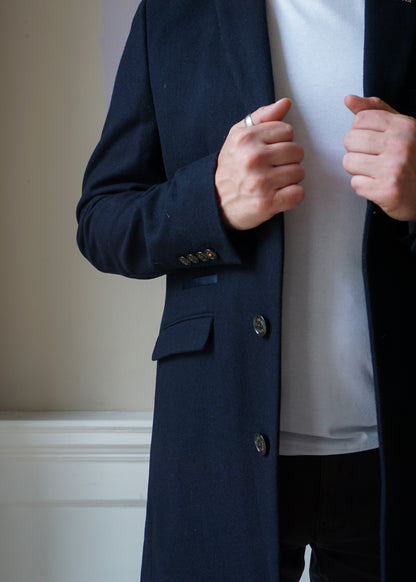 Crombie Overcoat Navy