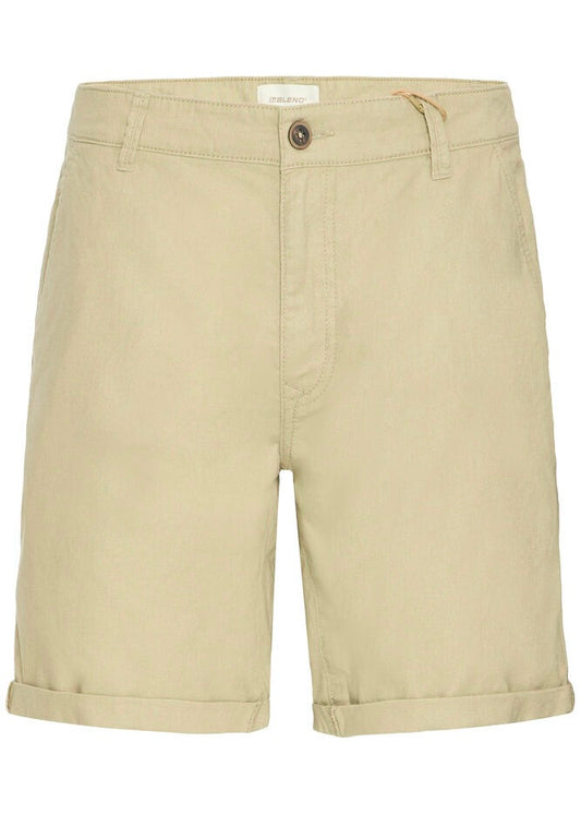 Woven Linen Blend Shorts Beige