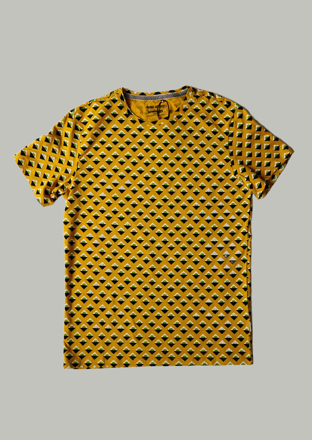 Diamond Pattern Mustard T-Shirt - Men's Summer Shirt - Men's T-Shirt