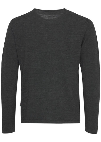 Fine Knit Crew Neck Dark Grey