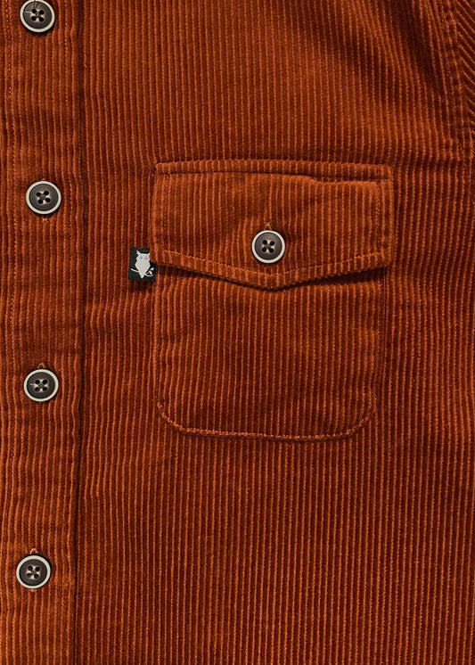 SUAVE OWL Corduroy Overshirt Rust