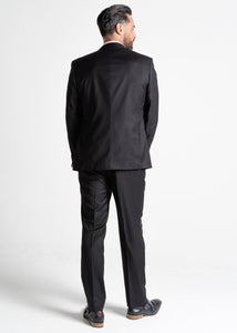 Black jacket for men, showing close up details.