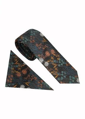 Hanging Florals Tie & Pocket Square Set
